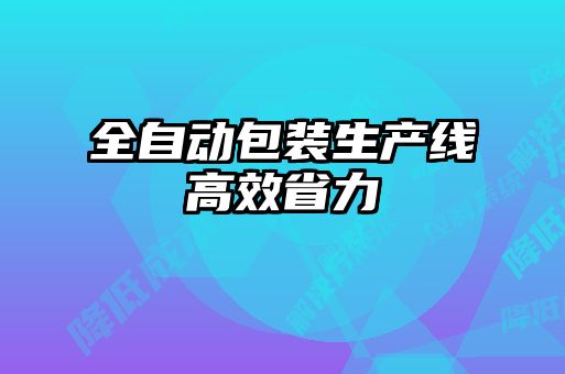 全自動(dòng)包裝生產(chǎn)線(xiàn)高效省力