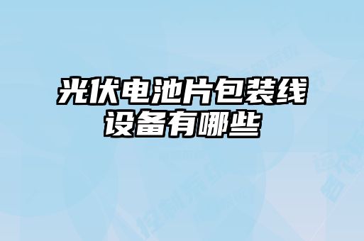 光伏電池片包裝線(xiàn)設(shè)備有哪些