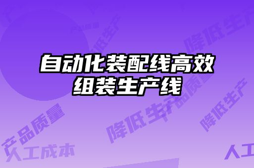 自動(dòng)化裝配線(xiàn)高效組裝生產(chǎn)線(xiàn)